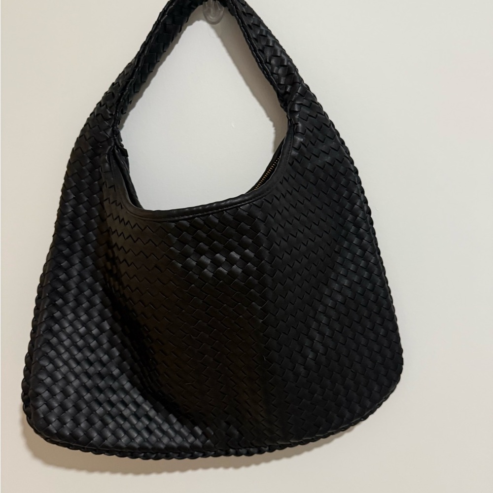 Elegant Black Woven Tote Bag
